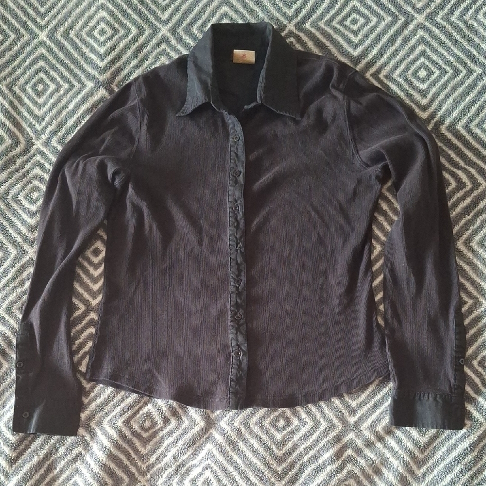 Classic Black Button-Down Shirt for Women